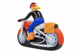 Opblaasbare extra grote Sarah op rode motor bestellen als blikvangers
