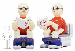 Opblaasbare Abraham pop blikvanger toilet wc te koop voor verjaardag 50 jubilaris bij JB Inflatables