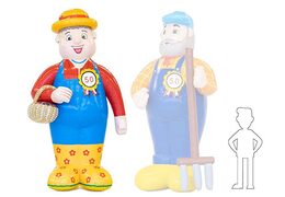 Opblaasbare sarah boerin pop met mandje in de hand kopen als blikvanger