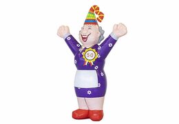 Opblaasbare Sarah pop hoera blikvanger kopen voor jubilaris 50 verjaardag jubileum bij JB Inflatables