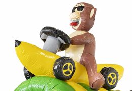 Opblaasbaar inflatable in bananen apen thema met glijbaan te koop voor kinderen