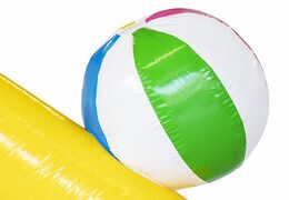 Opblaasbaar springkasteel duck world geel blauw met eend erop te koop voor kinderen