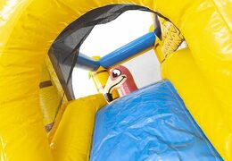 klein opblaasbaar springkasteel in hawaii thema met glijbaan bestellen voor kinderen