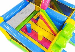 Bestel opblaasbaar springkasteel met glijbaan in hawaii thema voor kinderen