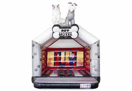 standaard opblaasbaar springkasteel in dierenhotel thema kopen voor kinderen