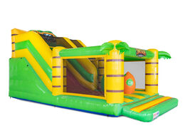 Opblaasbare glijbaan met luchtkussen in dino thema te koop voor kinderen