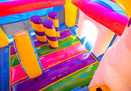 Inflatable multiplay super springkasteel in unicorn thema voor kinderen te koop met ontzettend veel kleuren