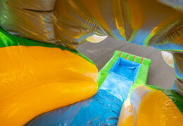 Inflatable multiplay groot springkasteel met glijbaan in jungle thema te koop voor kinderen