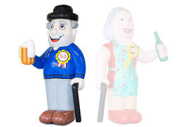 Opblaasbare abraham pop met stok en bierglas in zijn hand kopen als blikvanger