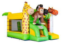Opblaasbare Mini Multiplay springkussen in Jungle thema te koop bij JB Inflatables. Bestel opblaasbare springkussens bij JB Inflatables Nederland