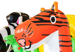 Koop opblaasbare Mini Multiplay springkasteel in thema Jungle voor kinderen. Opblaasbare springkastelen te koop bij JB Inflatables Nederland
