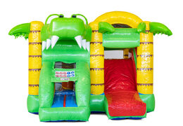 Overdekt opblaasbaar Mini Multiplay springkussen met glijbaan bestellen in thema Crocodil voor kinderen. Koop nu opblaasbare springkussens bij JB Inflatables Nederland