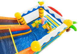 Springkasteel Multi Slide in Caribbean thema met glijbaan kopen voor kinderen. Bestel nu online opblaasbare springkastelen bij JB Inflatables Nederland