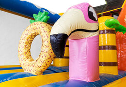 Koop opblaasbare Multi Slide Caribbean springkussen met glijbaan voor kinderen. Bestel opblaasbare springkussens nu online bij JB Inflatables Nederland 