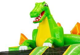 Mega dino op springkasteel met groene kleur