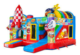 Bestel online de multiplay in comic thema met glijbaan en speelobjecten