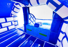 Binnenkant van springkussen Dubbelslide Slide Combo blauw wit