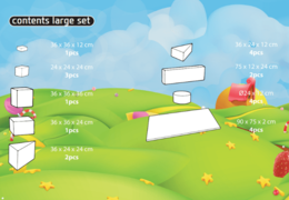 Inhoud van Softplay Large set in Candy thema online kopen