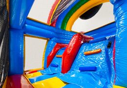 Klimwand van Multiplay dubbelslide comic thema blauw geel rood