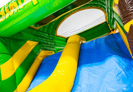 Glijbaan blauw groen geel van springkussen Multiplay dubbelslide kopen bij JB