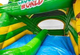 Glijbaan blauw geel groen van springkussen Multiplay dubbelslide kopen bij JB
