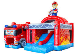 Multiplay Dubbelslide Springkussen brandweer thema kopen bij JB