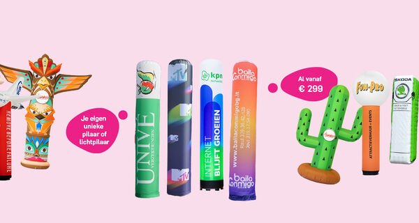Op maat gemaakte pilaren en lichtpilaren op aanvraag bij JB Inflatables