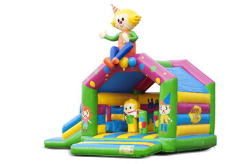 Koop voor kinderen een opblaasbaar multifun springkasteel met dak in party thema met bovenop een opvallend 3D object bij JB Inflatables Nederland. Bestel springkastelen online bij JB Inflatables Nederland