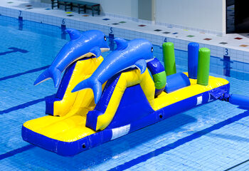 Koop een opblaasbare dolfijn run glijbaan met leuke objecten voor zowel jong als oud. Bestel opblaasbare waterattracties nu online bij JB Inflatables Nederland