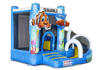 Koop mini opblaasbare multiplay springkasteel in nemo thema met glijbaan voor kinderen. Bestel opblaasbare springkastelen online bij JB Inflatables Nederland