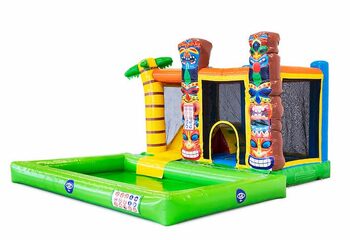 Multifunctioneel splash Hawaï springkasteel bestellen bij JB Inflatables Nederland. Koop springkastelen online bij JB Inflatables Nederland