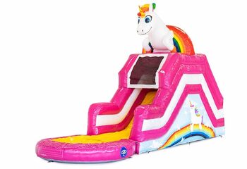 Overdekt opblaasbaar waterglijbaan multiplay springkasteel kopen in thema unicorn voor kinderen bestellen bij JB Inflatables Nederland. Koop springkastelen online bij JB Inflatables Nederland