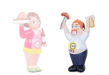 Opblaasbare abraham bourgondier met bier en een worst in zijn hand kopen