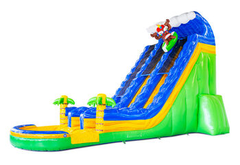 Opblaasbare waterglijbaan Waterslide D22 Hawai met tropisch thema kopen