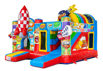 Bestel online de multiplay in comic thema met glijbaan en speelobjecten