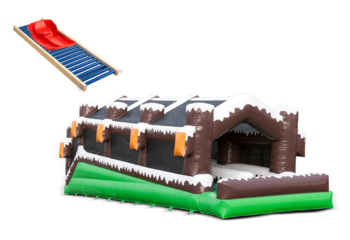 Winter rollerbaan dubbel met slee en rollerbaan