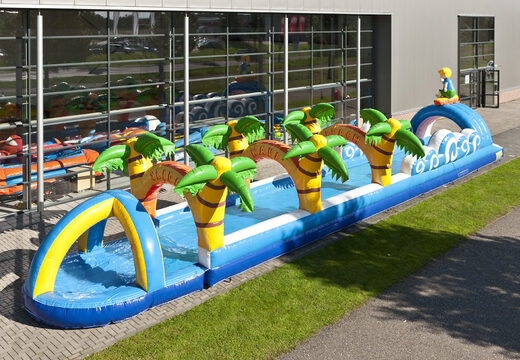 Spectaculaire opblaasbare beach buikschuifbaan 18meter lang met een extra brede baan bestellen voor kinderen. Koop opblaasbare buikschuifbanen nu online bij JB Inflatables Nederland