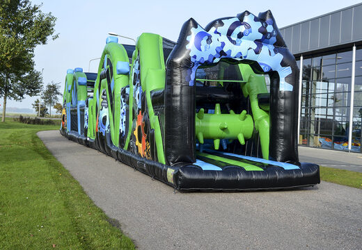 Mega 30 meter stormbaan in de kleuren zwart en groen bestellen voor zowel jong als oud. Koop opblaasbare stormbanen nu online bij JB Inflatables Nederland
