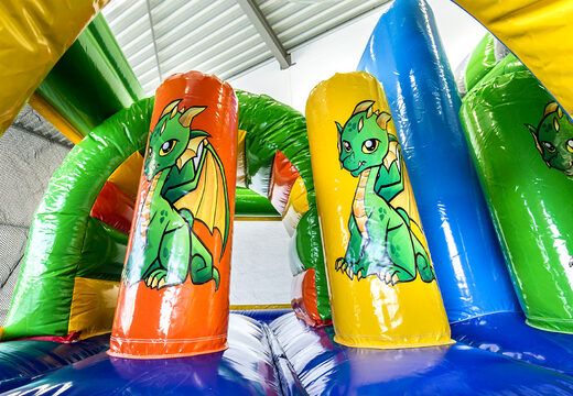 Medium opblaasbare multiplay springkasteel in draak thema te bestellen voor kinderen. Bestel opblaasbare springkastelen online at JB Inflatables Nederland