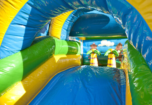 Bestel opblaasbaar multifun luchtkussen met dak in thema jungle voor kinderen bij JB Inflatables Nederland. Koop luchtkussens online bij JB Inflatables Nederland