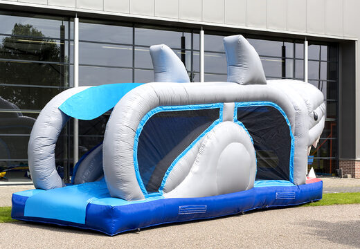 Opblaasbare mini run haai 8m stormbaan bestellen voor kinderen. Koop opblaasbare stormbanen nu online bij JB Inflatables Nederland