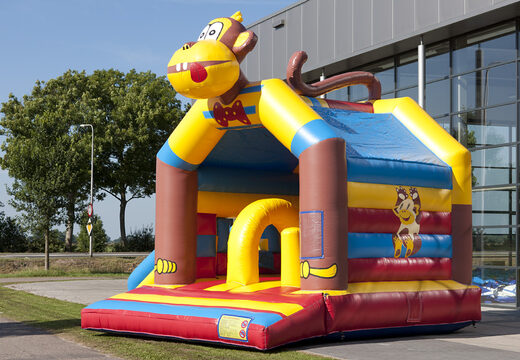 Bestel voor kids een opblaasbaar multifun springkussen met dak en een 3D object van een aap bij JB Inflatables Nederland. Koop springkussens online bij JB Inflatables Nederland