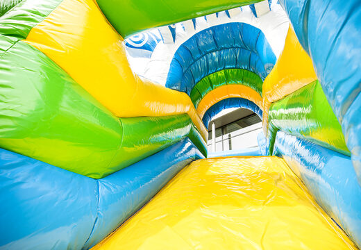 Overdekt opblaasbaar multiplay springkasteel met glijbaan kopen in zee thema voor kids. Bestel opblaasbare springkastelen online bij JB Inflatables Nederland