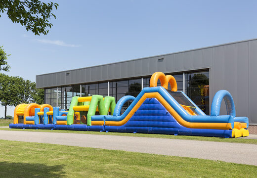 Opblaasbare 27 meter lange dubbele stormbaan in vrolijke kleuren bestellen voor kids. Koop opblaasbare stormbanen nu online bij JB Inflatables Nederland