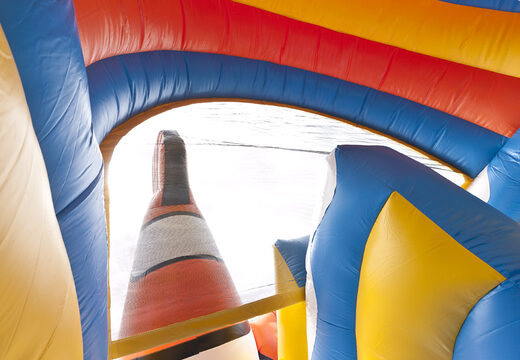 Clownvis thema multifunctionele opblaasbare glijbaan met een plonsbad, indrukwekkend 3D object, frisse kleuren en de 3D obstakels bestellen voor kids. Koop opblaasbare glijbanen nu online bij JB Inflatables Nederland