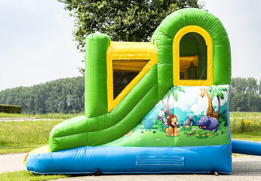 Jumpy Happy jungle luchtkussen bestellen voor kinderen. Koop opblaasbare luchtkussens online bij JB Inflatables Nederland