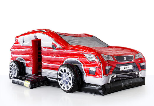 SEAT -  auto springkastelen in rood bestellen bij JB Inflatables Nederland. Vraag nu gratis ontwerp aan voor opblaasbare springkastelen in eigen huisstijl
