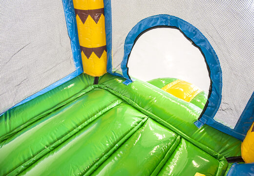 Bestel mini opblaasbare jumpy extra fun jungle multiplay springkasteel met glijbaan voor kinderen. Koop opblaasbare springkastelen online at JB Inflatables Nederland 