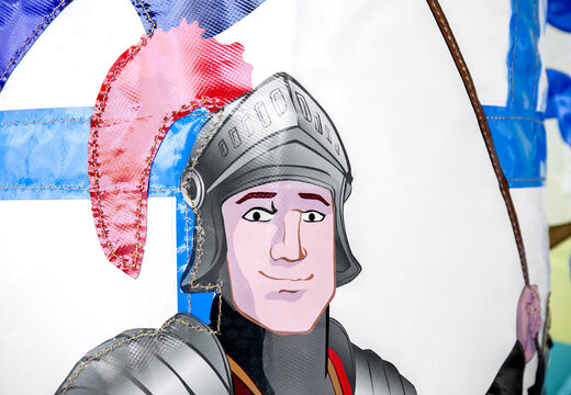 Blauw wit springkasteel in thema kasteel kopen voor kinderen. Bestel opblaasbare springkastelen online bij JB Inflatables Nederland