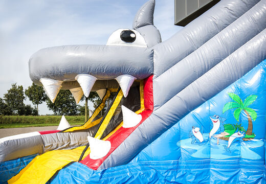 Splashy haai springkussen met bad bestellen bij JB Inflatables Nederland. Koop springkussens online bij JB Inflatables Nederland